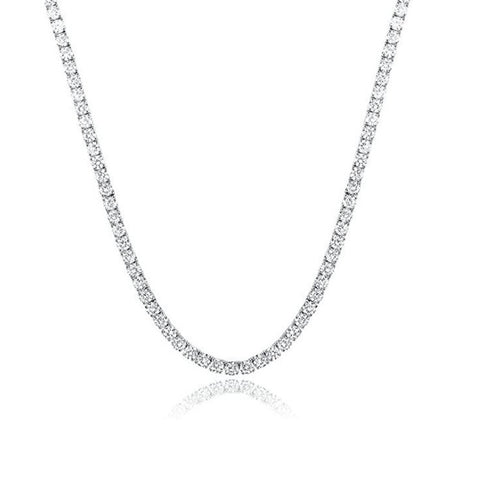 High-quality 18K gold zirconia tennis necklace showcasing elegance and style.