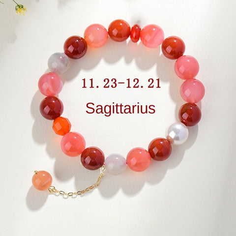 Twelve Constellation Natural Crystal Bracelet - Constellation Exclusive Energy Stone Matching