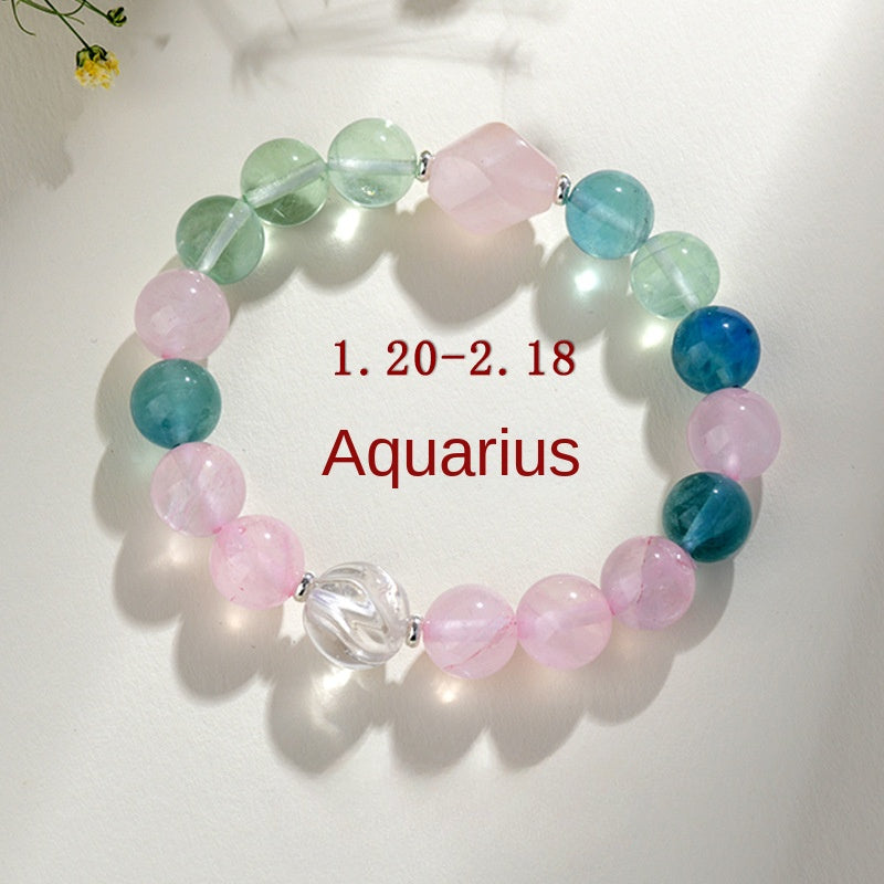 Twelve Constellation Natural Crystal Bracelet - Constellation Exclusive Energy Stone Matching