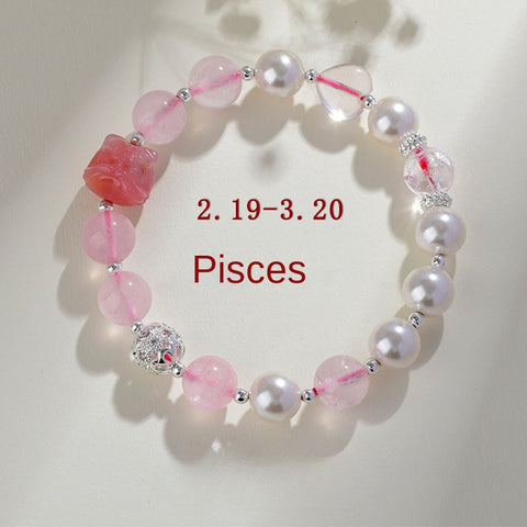 Twelve Constellation Natural Crystal Bracelet - Constellation Exclusive Energy Stone Matching