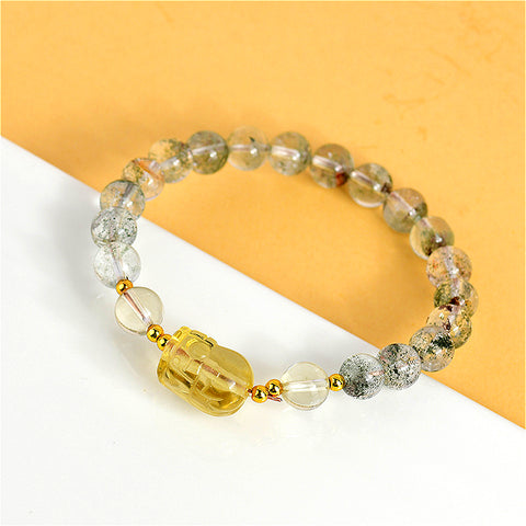 Natural Green Ghost Citrine Pixiu Bracelet - Lucky Transshipment Feng Shui Bracelet Nova belle