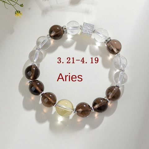 Twelve Constellation Natural Crystal Bracelet - Constellation Exclusive Energy Stone Matching