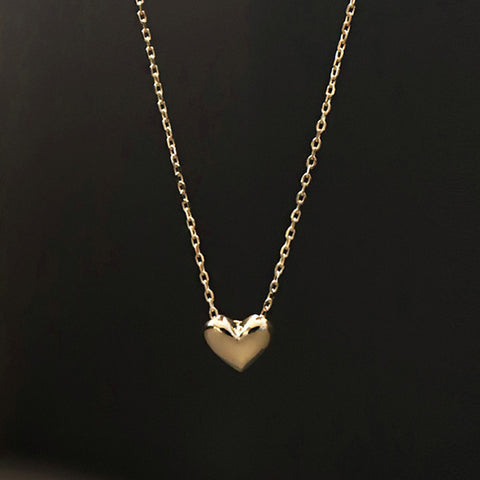 Front view of the 925 Silver-Plated 14K Gold Love Pendant Necklace showcasing its elegant design and craftsmanship.