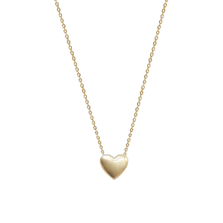 The 925 Silver-Plated 14K Gold Love Pendant Necklace displayed on a whiteboard background to emphasize its beauty and details