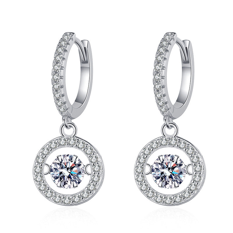  The 925 Silver Moissanite Earrings Pendant displayed on a white background, clearly showcasing its luxurious design and sparkling details.