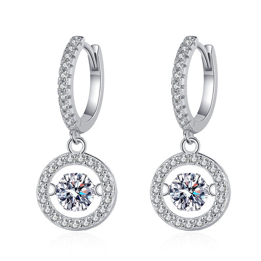  The 925 Silver Moissanite Earrings Pendant displayed on a white background, clearly showcasing its luxurious design and sparkling details.