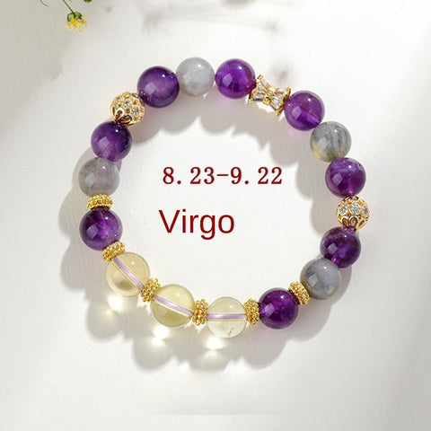 Twelve Constellation Natural Crystal Bracelet - Constellation Exclusive Energy Stone Matching