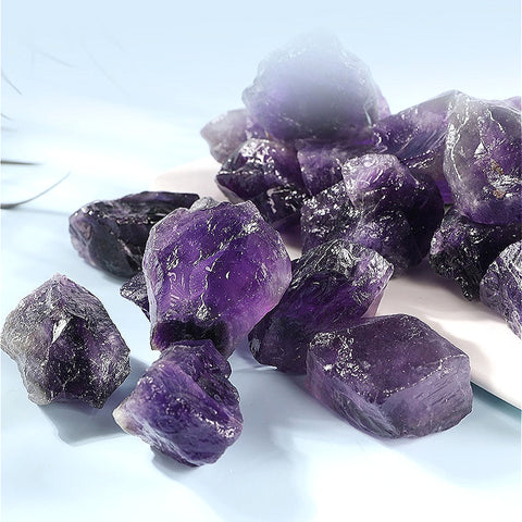 Front view of the Natural Amethyst Rough Stone, showcasing its vibrant purple color and unique natural texture, ideal for spiritual healing and energy enhancement.
