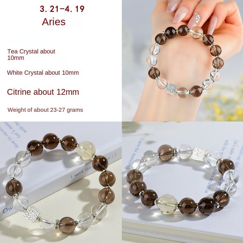 Aries Natural Crystal Bracelet, featuring energetic stones that enhance confidence and leadership.