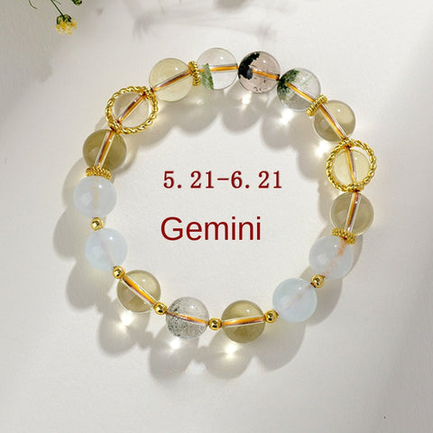 Twelve Constellation Natural Crystal Bracelet - Constellation Exclusive Energy Stone Matching