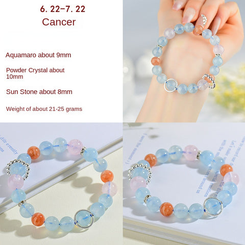 Cancer Natural Crystal Bracelet, designed with soothing stones that enhance emotional balance and intuition.