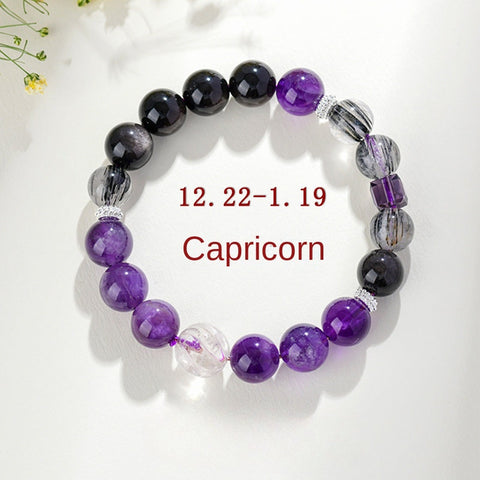 Twelve Constellation Natural Crystal Bracelet - Constellation Exclusive Energy Stone Matching