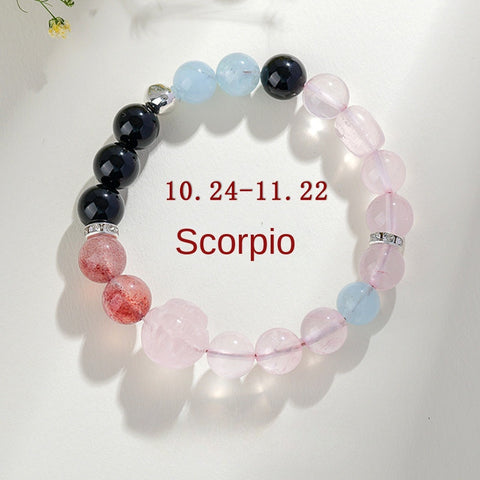 Twelve Constellation Natural Crystal Bracelet - Constellation Exclusive Energy Stone Matching