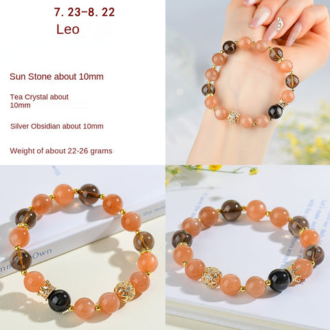 Leo Natural Crystal Bracelet, featuring radiant stones that boost confidence and charisma.
