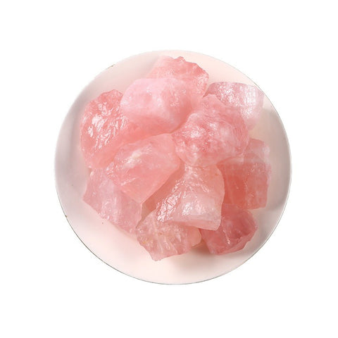  Natural powder rough stone energy crystals displayed on a white background, allowing for a clear view of their unique characteristics and colors.